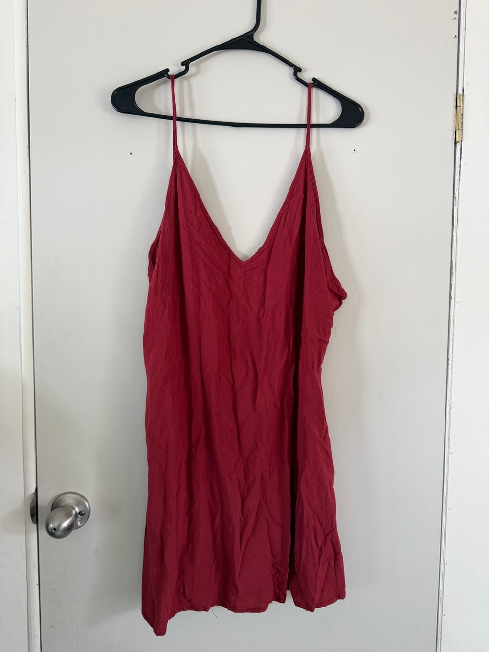 Shyanne Red Slip Chemise with V-Neck